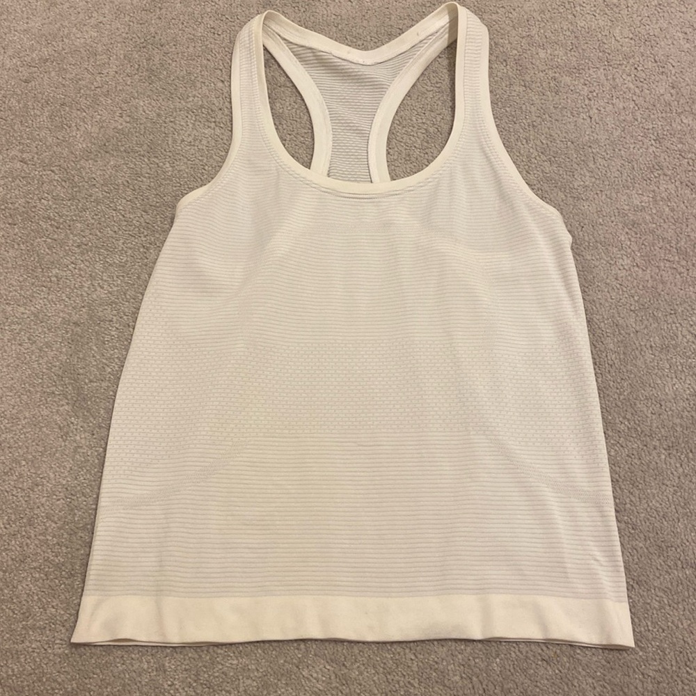 White Lululemon Swiftly Tech Tank - Waist Length